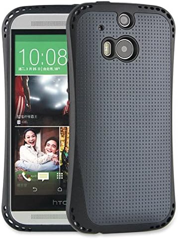 HTC One M8 Case Grey Hybrid Dual Layer Tough Protective Case (Polycarbonate + TPU) for The All New HTC One/HTC One M8 / HTC One 2 / HTC One 2014: Black Rhino (Grey Color)