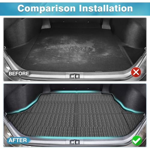 Image of Mixsuper Cargo Liner for Toyota Camry 2018-2025 (All Models Including Hybrid), Trunk Mat for Toyota Camry Accessories Cargo Mat Rear Trunk Liner Black