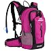 RUPUMPACK Insulated Hydration Backpack Pack with 2.5L BPA Free Bladder, Lightweight Daypack Water Backpack for Hiking Running Cycling Camping, School Commuter, Fits Men, Women, Kids, 18L Rose
