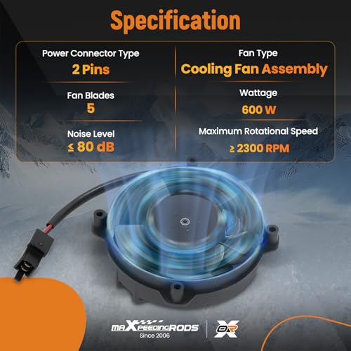 Image of maXpeedingrods 30103018 4 inch Paddle Blade Puller Fan 12V Universal for Motorcycles, Trikes, RVs, Agricultural Machinery VA32A10162A