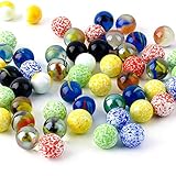 60PCS Colorful Glass Marbles,9/16 inch Marbles Bulk for Kids Marble Games,DIY and Home Decoration