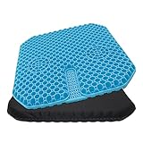 KR Large Gel Seat Cushion, Cooling seat Cushion, Absorbs Pressure Points, Blue Seat Cushion, Wheelchair Cushions, Gel Cushion for Office Chair Home Car seat Cushion, with 1 Non-Slip Cover