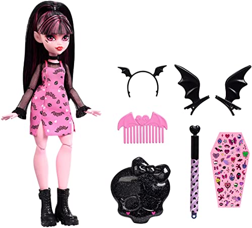 Monster High Playset, Draculaura Gore-Ganizer, Beauty Organizer, Bat Clips, Comb And Mirror Compact, Stickers, Stamp Pen, Gifts For Creative Kids #TOP4
