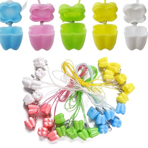Supkeyer Organizador de colar de 30 peças para guardar dentes perdidos, caixa de armazenamento de dentes de leite de bebê, colar de dentes para organizador de dentes perdidos, estojo de armazenamento