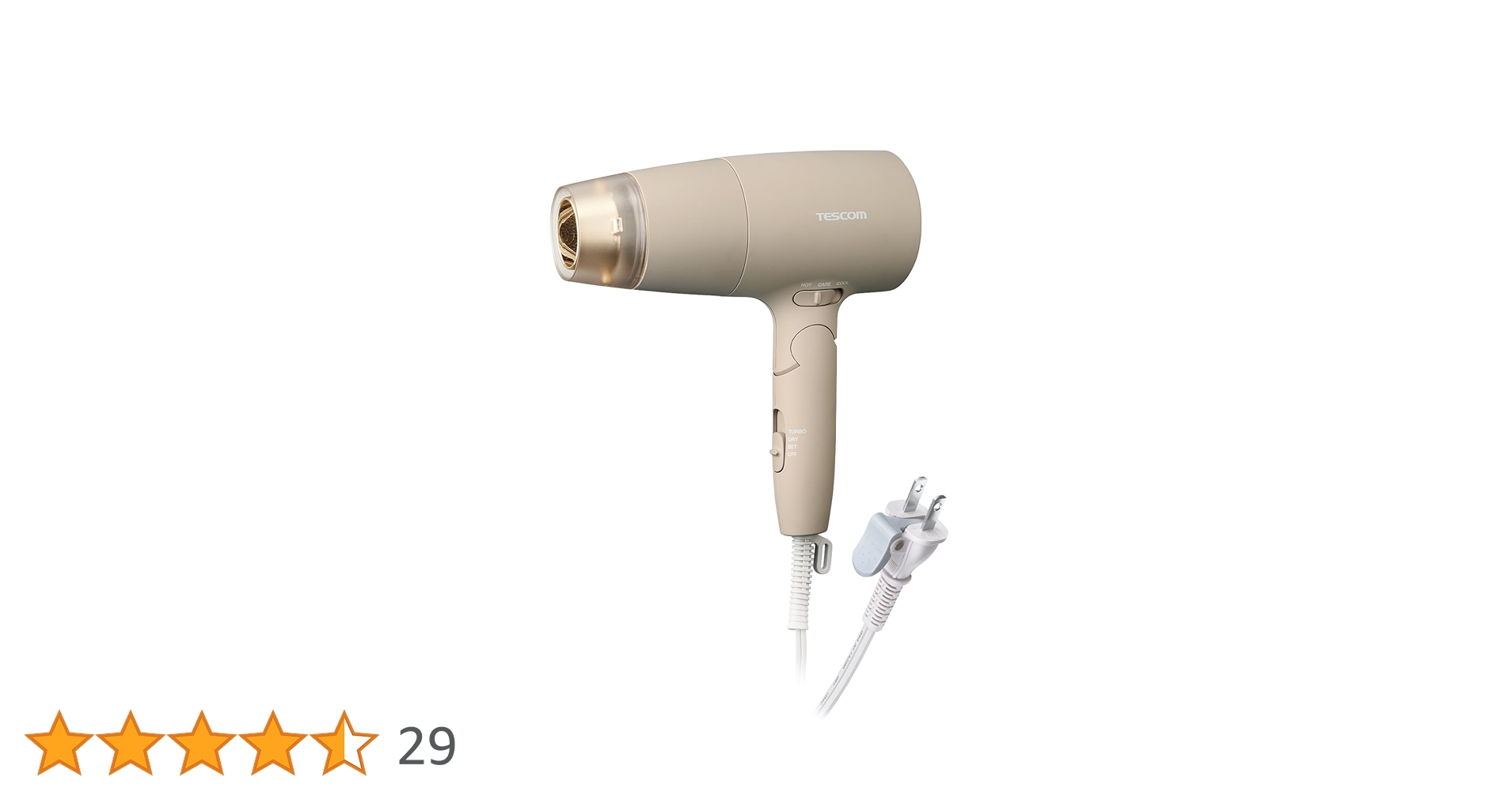 TESCOM ヘアドライヤー ベージュ TESCOM ヘアドライヤー ベージュ テスコム TESCOM プロテクト