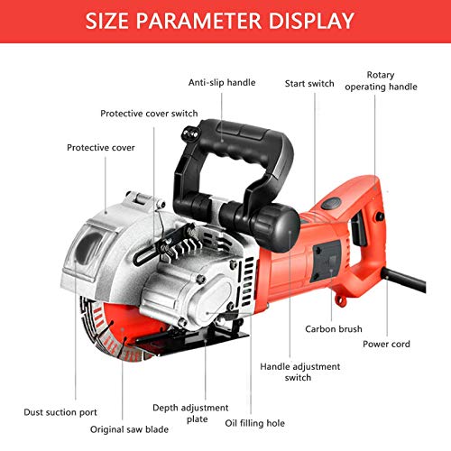 PLASMARGON Wall Grooving Chaser Cutting Machine 5500W Multifunctional Cutter Electric Wall Slotting Machine 110V