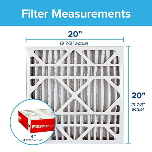 Image of Filtrete 20x20x4, AC Furnace Air Filter, MPR 1000 DP, Micro Allergen Defense Deep Pleat, 2-Pack (actual dimensions 19.88 x 19.88 x 4.31)