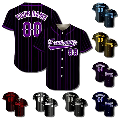 Custom Stripe Baseball Jersey - Camiseta deportiva personalizada para hombres y mujeres