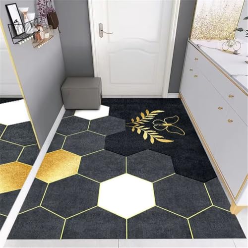 Tapis durable antidérapant grand format gris noir 160x210
