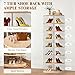 TAKEKIT 7-Tier Rotating Shoe Rack, 360 Degree Spinning Shoe Rack Tower, Lazy Susan Storage Tower Made of Acrylic and Wood, Round Rotating Organizer Shelf for Closet, Entryway and Bedroom