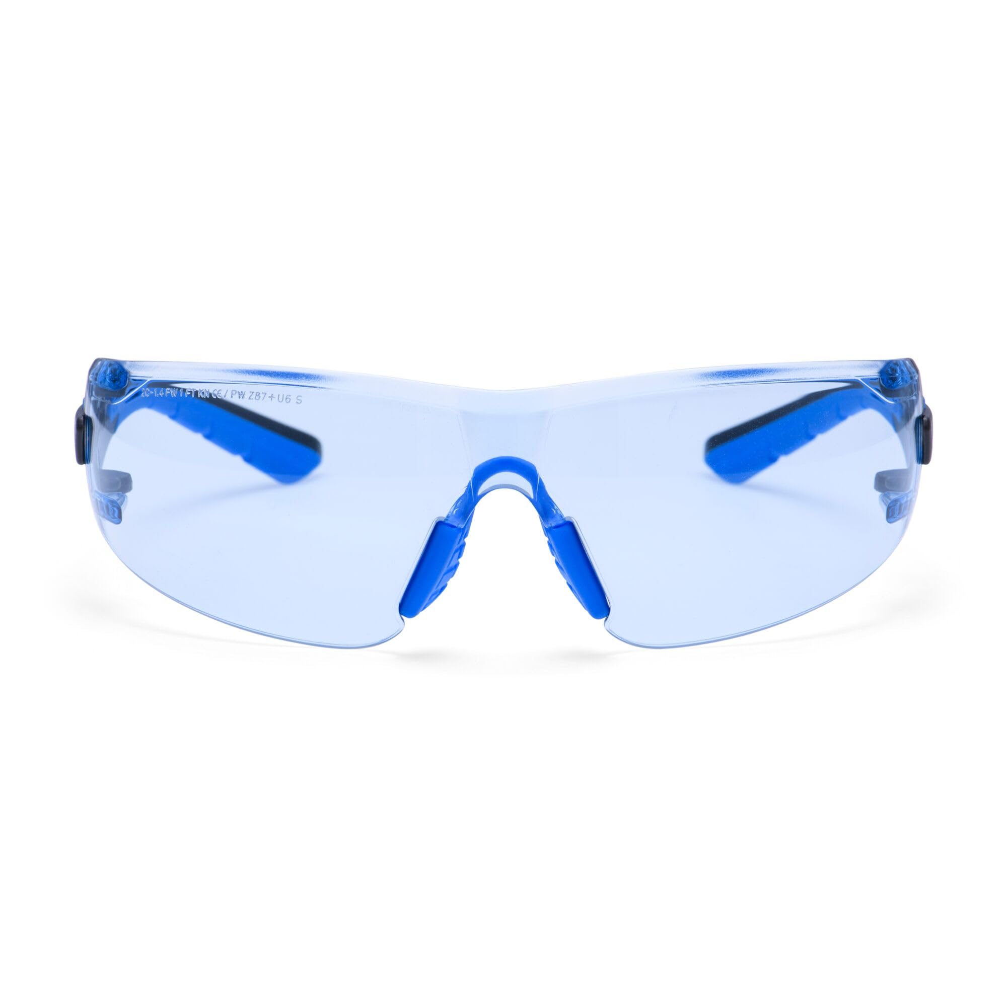 Portwest Men's Blue Ps27 Tech Look Lite Kn Safety Glasses Wraparound Panoramic Lens Anti Fog Anti Scratch Flexible Dual Colour Arms Lightweight Comfortable Fit Uv Protective Eyewear Certified Ppe, One Size