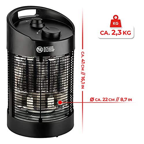 HEIMWERT Infrarot Heizstrahler, Infrarotheizung für Aussenbereich, Spritzwassergeschützt IPX4, Terrassenstrahler oszillierend, Messeneuheit ersetzt Heizlüfter (700 Watt 360 Grad)-3