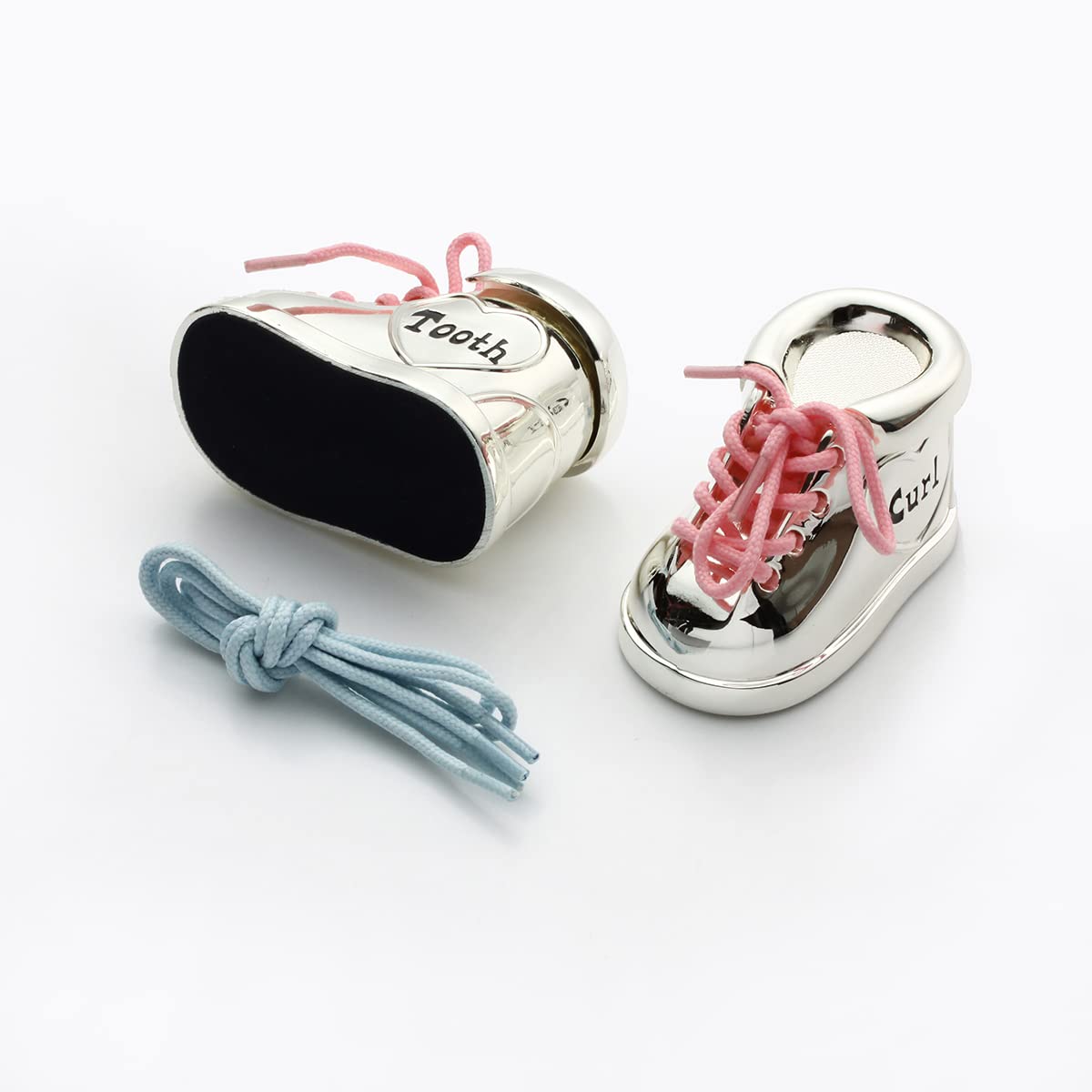 Silverplate Baby First Tooth Curl Keepsake Box Teeth Fairy Holder Container Gift Box Set for silver 7 x 5.08 x 2.36 Inch