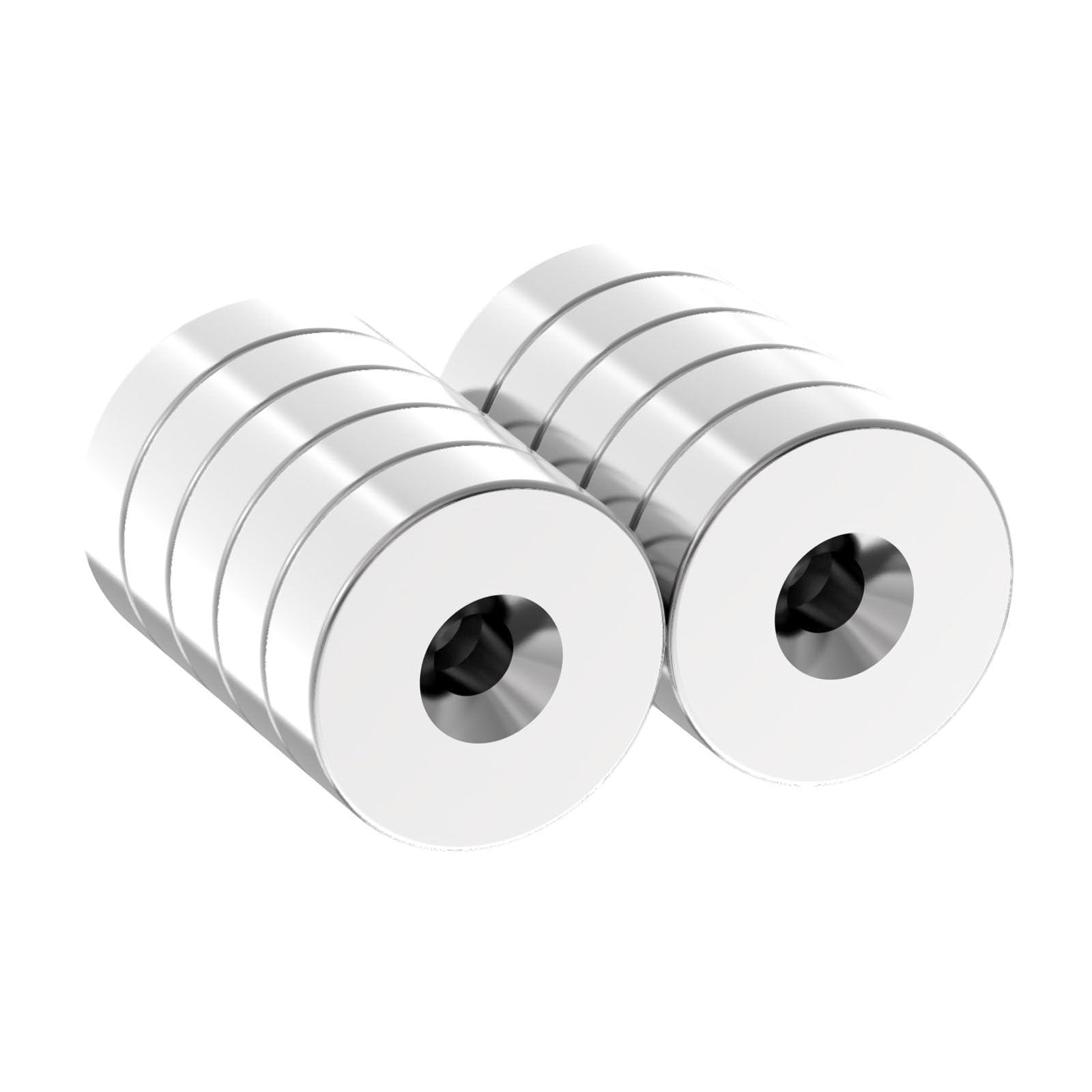 Strong 1/2 Inch N42 Countersunk Magnet - 1/2" D x 1/8" H - 40 Pack with #4 Screw Countersunk Hole, Super Powerful Neodymium Mounting Magnets for Tool, Craft and Cabinet, Rare Earth Ring Magnets — Amazon image 9