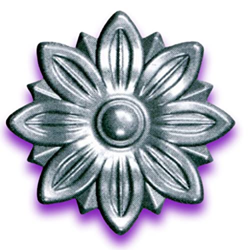 Déco fer Forgé-ROSACE ACIER DECORATION- H55 mm par 55 mm- Pour Porte Portail Portillon battant coulissant -Rosace à souder ou à coller - Usage Interieur Exterieur Etat brut