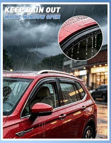 Image of in-Channel Rain Guard Fit for Jeep Compass 2017-2026 Extra-Thick Window Rain Guards Extra Durable Window Deflectors Window Vent Visors Vent Low-Profile Shades Exterior Car Accessories