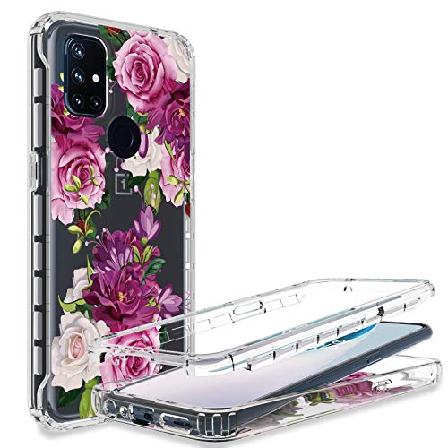 [3 Items] AMPURSQ for ONEPLUS Nord N10 5g Case with Screen Protector, Nord N10 5g Case for Women Girl Slim Shockproof Floral Design Protective Phone Case for ONEPLUS Nord N10 6.49 inch