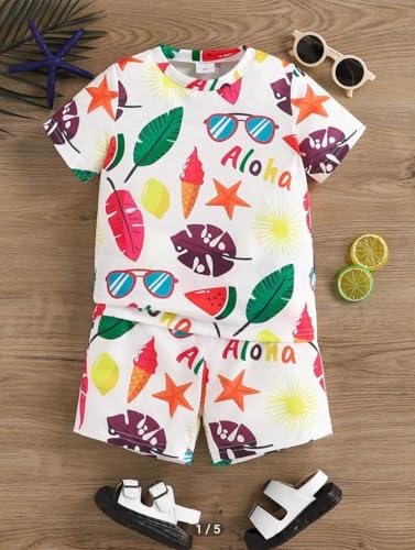 Image of THIIYA KIDS Boys Cotton Co-Ord Set | Printed T-Shirt & Shorts | Soft Comfortable Summer Wear for Kids