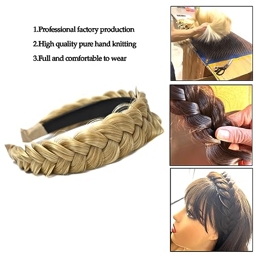 Sthejfb Wide Braided Headband Hoop Fashion Hair Accessories Elastic Non-Slip Band For Women And Girl (Light Golden Grey) #TOP3