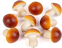 Vista 6 de Factory Direct Craft Juego de 18 hongos artificiales de color marrón claro para exhibiciones de cuencos, arreglos florales y accesorios