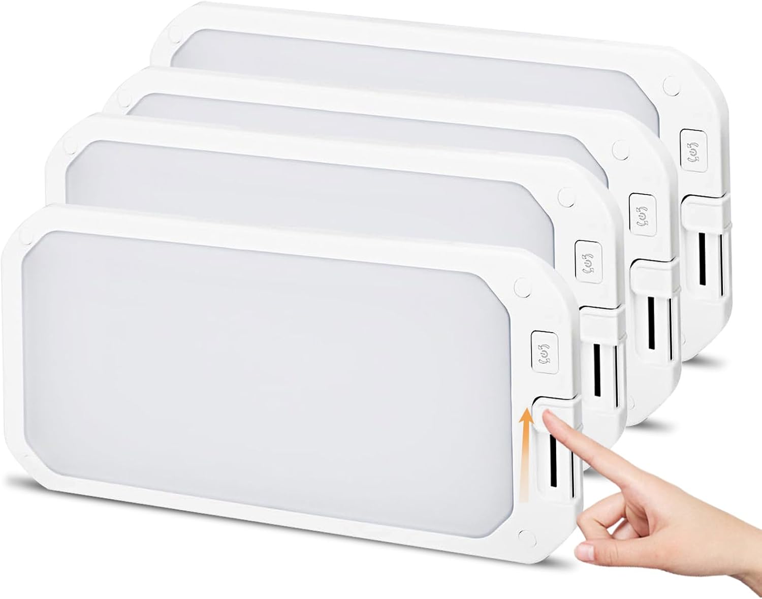 4Pack RV Lights Interior 1200LM，3 Color 12V RV LED Lights Interior with Remote Control, 3000-6500K Dimmable RV Interior Lighting Ceiling Light for RVs/Camper/Trailer/Boat