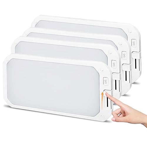 4Pack RV Lights Interior 1200LM，3 Color 12V RV LED Lights Interior with Remote Control, 3000-6500K Dimmable RV Interior Lighting Ceiling Light for RVs/Camper/Trailer/Boat