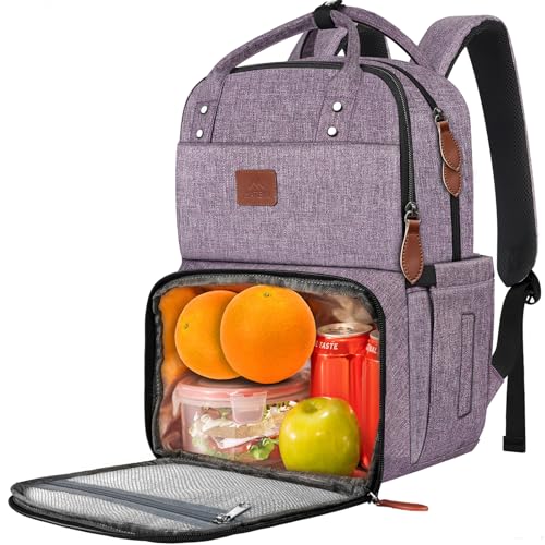 MATEIN Laptop Backpack with Lunch Box, Insulated Women Backpacks with Cooler Compartment, Fits 15.6 inch Laptop Water Resistent Tote Food Bag for College Beach Camping Picnics Hiking