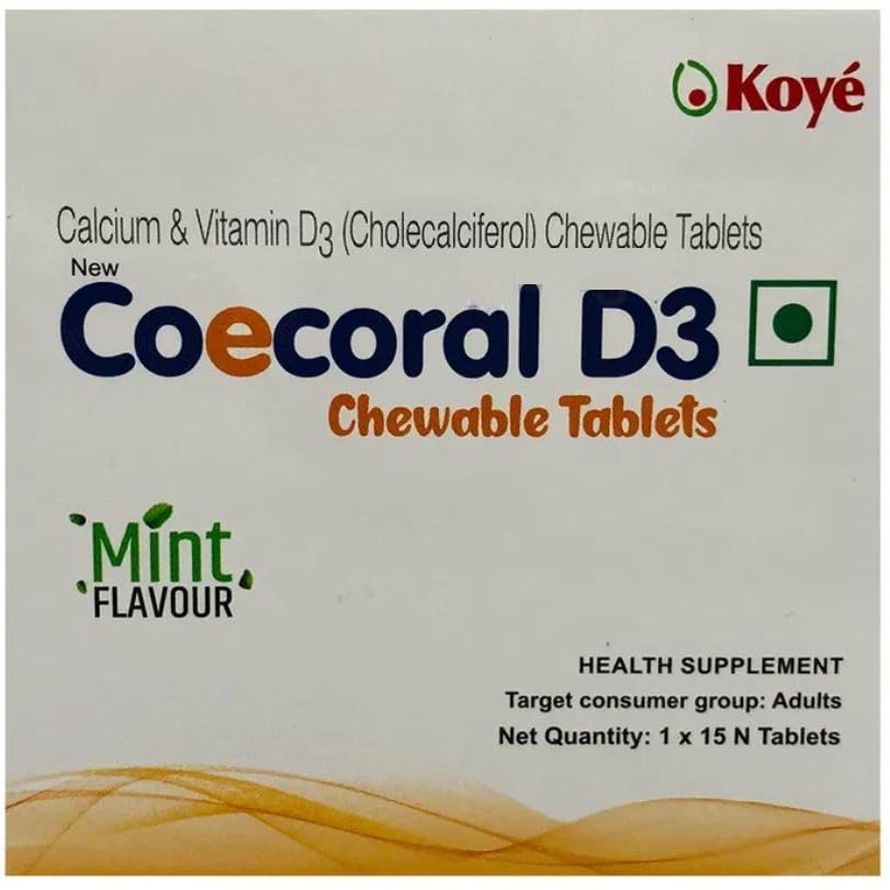 Coecoral D3 Mint - Strip of 15 Chewable Tablets