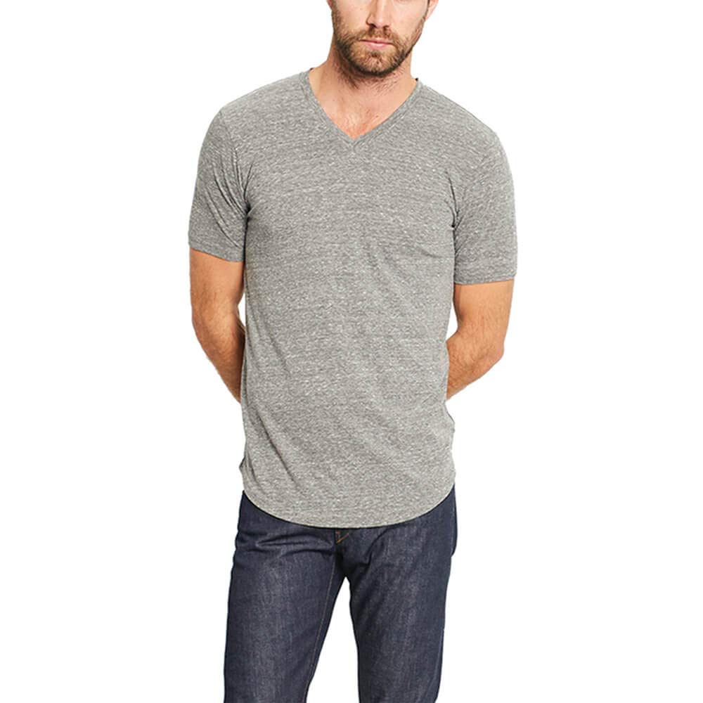 Men's Tri-Blend Scallop V-Neck T-Shirt | Lightweight and Breathable Cotton Made in The USA