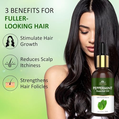 Image of INTIMIFY Peppermint Essential Oil For Hair, Helps in Coughs and Colds, Useful in Aromatherapy 30 ml