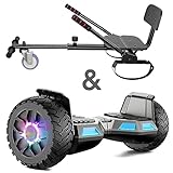 sisigad 8.5" hoverboard with seat, offroad all terrain balancing scooter mit