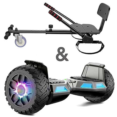 Hoverboard mit Sitzbefestigung, 8.5Zoll Self Balancing Scooters Go Kart mit...