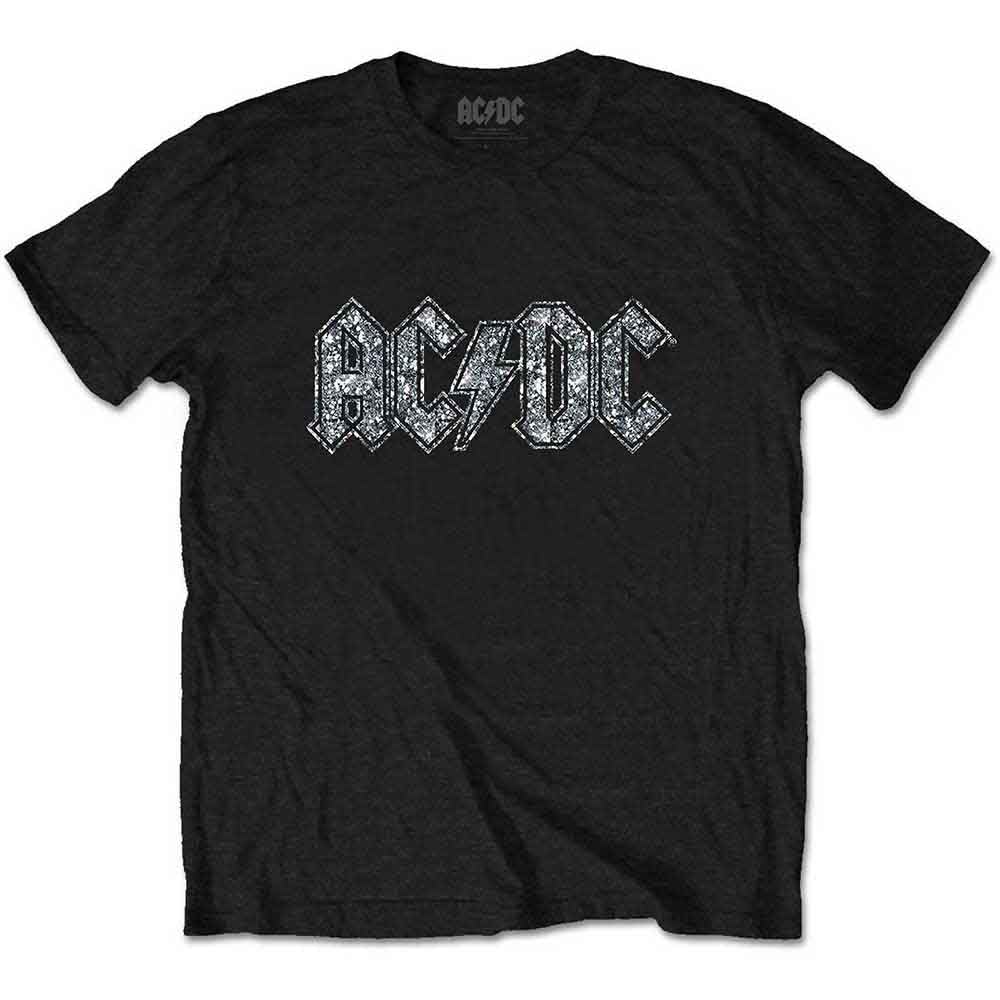 Paradiso Clothing Black Ac/Dc Kids Diamante Voltage T Shirt - X-Large (11/12 Yrs)