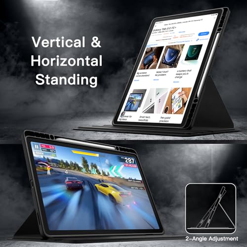 Image of JETech Rotating Cover Case for Samsung Galaxy Tab S10 FE Plus /S10 FE+ 13.1-Inch with S Pen Holder, 360 Degree Rotation Protective Stand Cover Clear Back, Auto Wake /Sleep (Black)