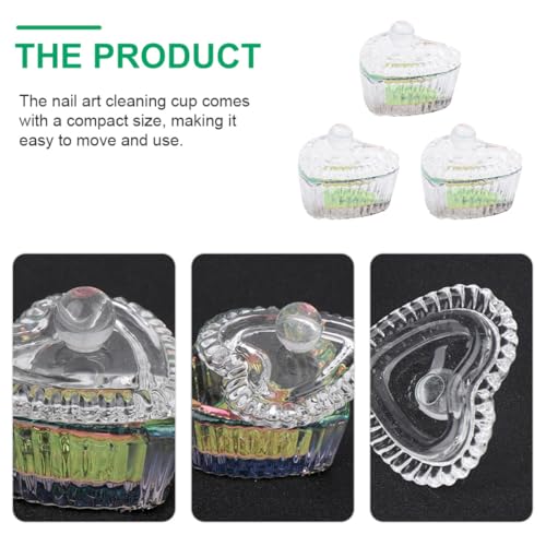 3 copas de cristal transparentes para arte de uñas miniatura 3