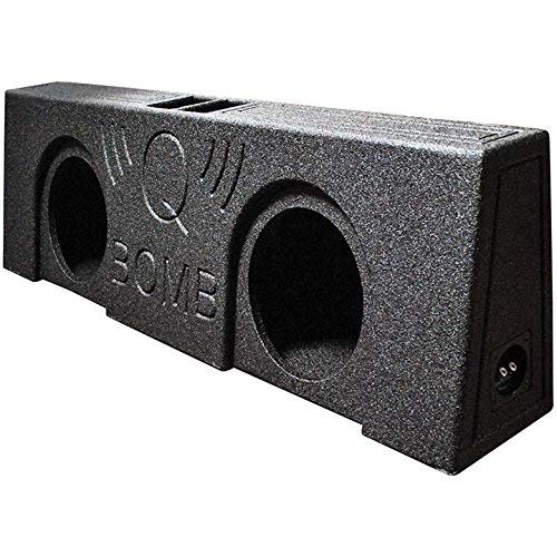 Dual 12" Vented Speaker Box Ported Truck Bed Liner Wedge Subwoofer