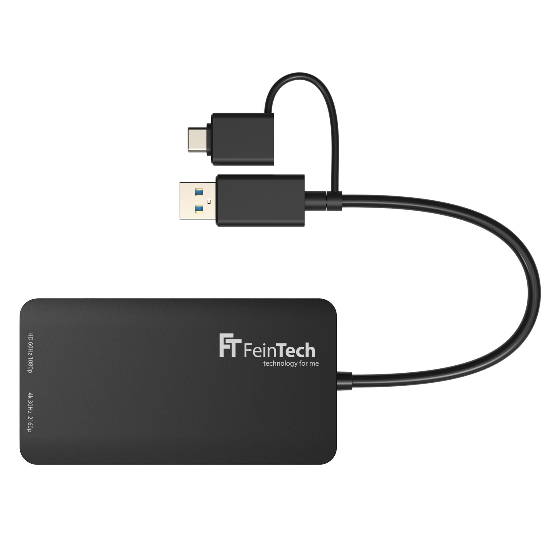 FeinTech CX200 USB Dual HDMI Adapter Splitter 2 Monitore gleichzeitig PC Windows Mac