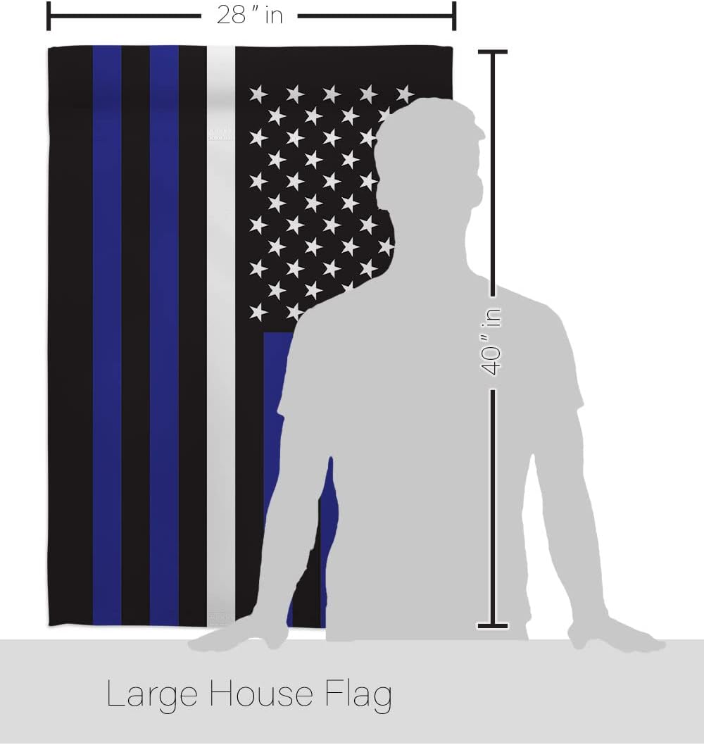 US Thin White Line House Flag - Dowel Set Armed Forces EMT Paramedic EMS Nurse Emergency Medical Technician Supoort - Decoration Banner Small Garden Yard Gift Double-Sided Made in USA 28 X 40