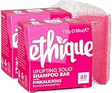 Ethique Pinkalicious Uplifting Solid Shampoo Bar for Balanced Hair - Plastic-Free, Vegan, Cruelty-Free, Eco-Friendly, 3.88 oz (Pack of 2)