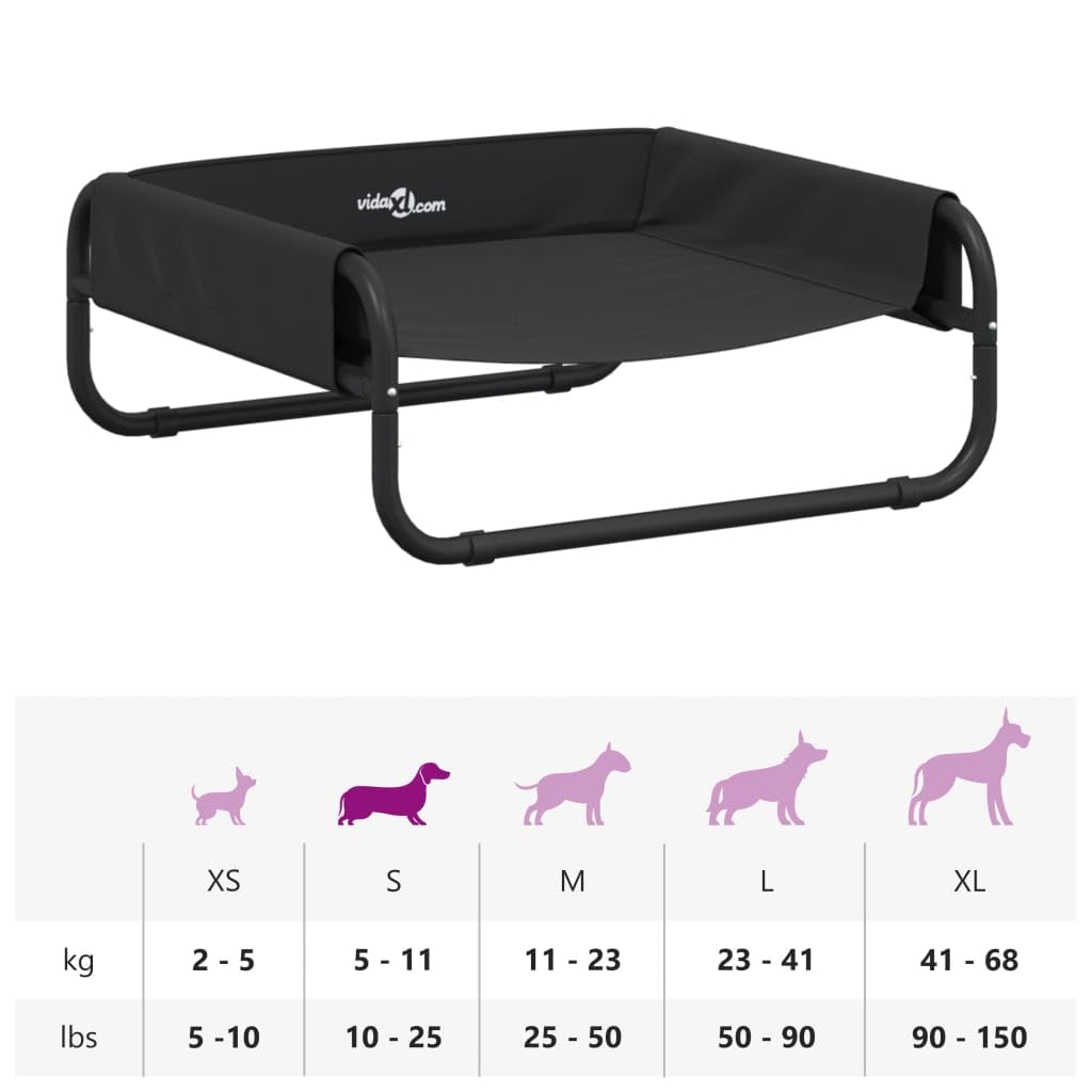 Cuccia rialzata per cani, in tessuto Oxford con telaio in acciaio verniciato a polvere, 57 x 57 x 24 cm, antiscivolo, per cuccioli, cani anziani, in soggiorno, camera da letto e all'aperto