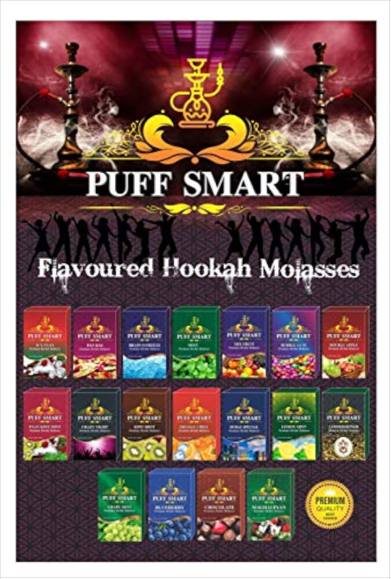 Premium Herbal Hookah Pan Ras with Bamboo Charcoal Combo