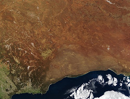 Tableau NASA Australie de l'espace édition luxe Extra Large encadré en bois marron