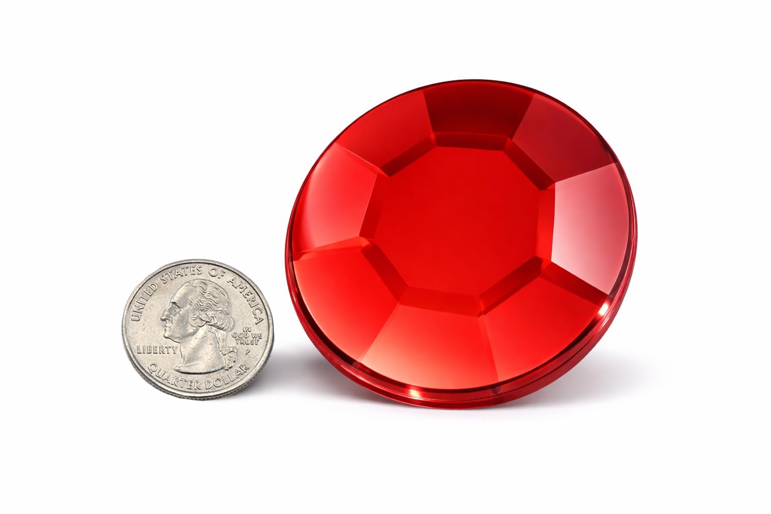 Allstarco 60mm Red Ruby H103 Large Acrylic Flat Back Rhinestones for Cosplay Costume Making, Props Embelishments Plastic Gems Decor Jewels - 2 Pieces