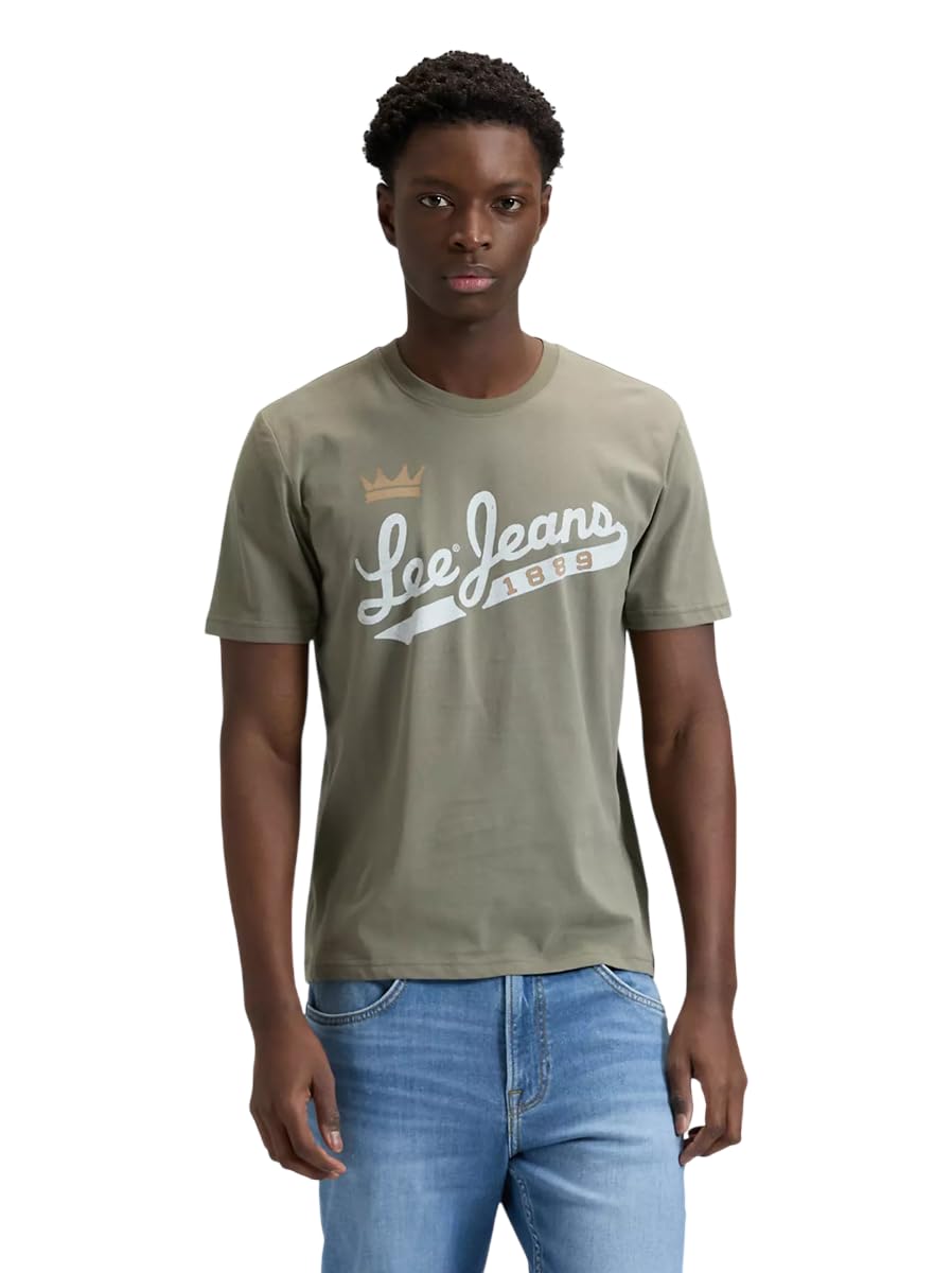 Lee Men's Lichen Olives Jeans Tee T-Shirt, Lichen Olive, M