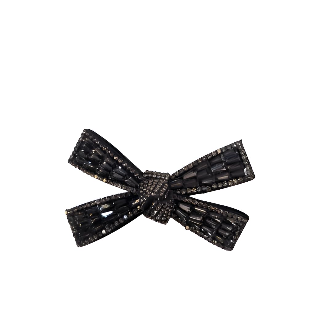 Velvet Rhinestone Bow Hair Brooch | Elegant Small Hair Accessory for Women-image-34