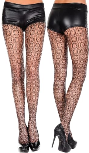 Image of ToBeInStyle Women's Large Mesh Fishnet Patterned Pantyhose Tights