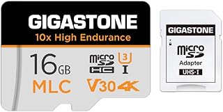 【MLC 10x高耐久】GIGASTONE マイクロsdカード 16GB 10x High Endurance microSDHC UHS-I A1 V30 U3 C10 95MB/s MLC 高耐久 4K UHD ビデオ撮影 防犯カメラ ドライブレコーダー 監視カメラ対応 SDアダプター1枚付き【5年データ復旧・無償交換保証】