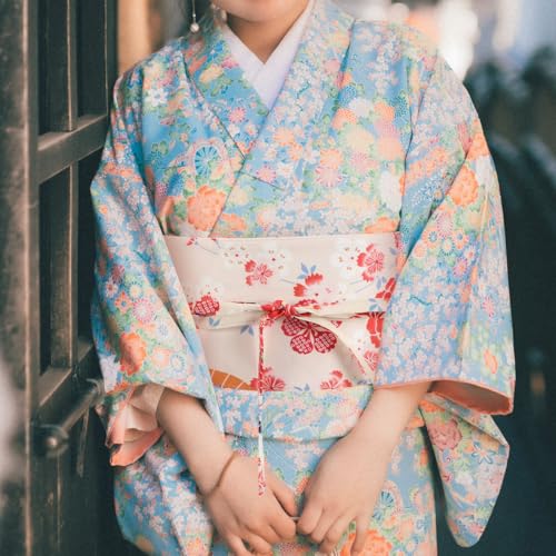 Amosfun Japanese Kimono Wide Belt Adjustable Robe Obi Yukata Waistband with Tassel for Women 25.59 X 6.29 Inches3