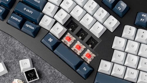 Image of Keychron Q13 Max Alice QMK Wireless Custom Ergonomic Mechanical Keyboard | BT5.2 /2.4GHz /USB-C, Hot Swappable Red Switch, PBT Keycap, RGB Backlight, Knob, Mac&Windows Compatible, Ergonomic Design