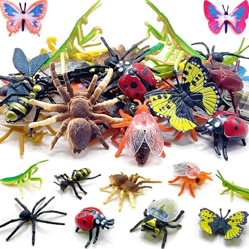 YZXODN 102 Pack Mini Bug Toys, Realistic Insect Toys Figures for Kids,Fake Plastic Bugs for Education Themed Insect Party, Classroom Reward, Gardening...